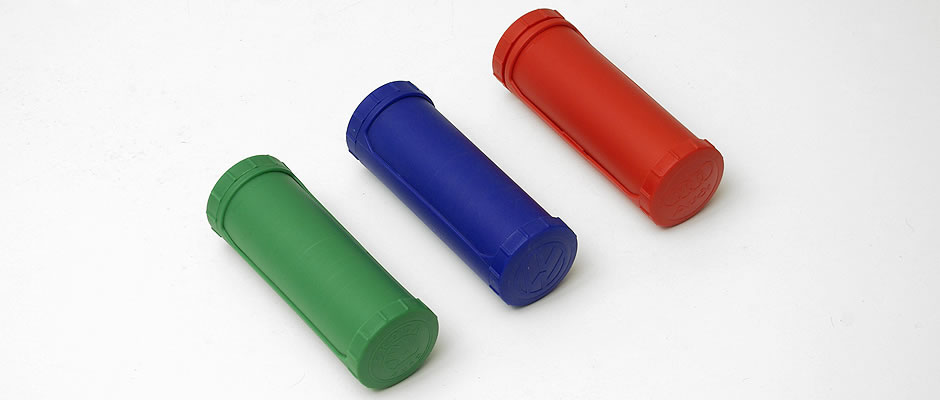 Cylindrical plastic cases