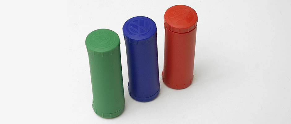 Cylindrical plastic cases